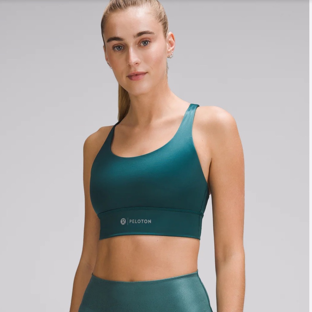 Peloton Lululemon Blue Energy Longline Sports Bra